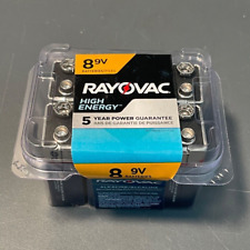 RAYOVAC 9V HIGH ENERGY ALKALINE BATTERIES X 8 COUNT EXP 02/25 NEW IN PACKAGE picture