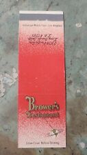 Vintage Brower's Restaurant Matchbook Pacific Ave Long Beach California CA picture