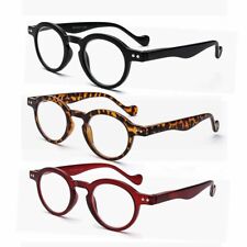 3 PACK Vintage Round Reading Glasses Spring Hinges Readers Eyeglasses 1.0~4.0 AT picture