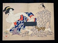 Ukiyo-e KITAGAWA UTAMARO Woodblock Print Original Large Nishiki-e Shunga AB11401 picture