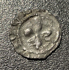 1476 France Louis XI Obole Tournois Fleur de Lys 3rd Perpignan Rare Mint Coin picture