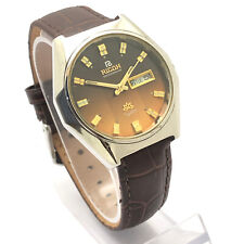 Vintage Style Ricoh Crystal Geneve BROWN Dial Automatic Wrist Watch Swiss Made picture