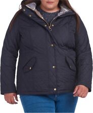 Barbour Women's 3x Plus Size Millfire Hooded Quilted Coat, Blue, NwT picture