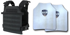 Level IIIA 3A Body Armor FLAT | PLATE CARRIER | Bullet Proof Vest BLACK picture