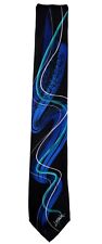 Men's Jerry Garcia Designer Abstract Necktie -  Blue and Black - NWT picture