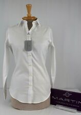 Women's 100% pinpoint cotton blouse, long sleeve straight collar, white  $27.50 picture