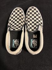 Slightly Used Mens Size 8 - VANS Classic Slip-On Checkerboard Black VN000UAWAQC picture