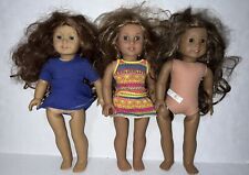 Lot 3 American Girl Doll Blue Green Hazel Eyes Brown Hair Blonde Long Clothes picture