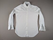 Finamore Napoli 1925 Dress Shirt Adult 15.5 White Herringbone Button Up picture