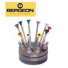 Bergeon 30081-S10, S/S Ergonomic Screwdriver in Rotating Stand (Set of 10 PCs) picture