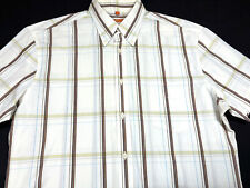 Ben Sherman Mens Vintage Button Front Short Sleeve Cotton Plaid Shirt Medium M picture