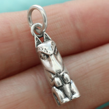 Wolf Totem Pole Pendant Charm In 925 Sterling Silver Nation Tlingit Haida Tribe picture