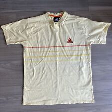 Vintage Le Coq Sportif T-Shirt Men's Size M Yellow Short Sleeve Big Logo V Neck picture