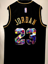 Michael Jordan Jersey Chicago Bulls Vintage Throwback Black Jersey #23 US Seller picture