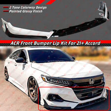 For 2021 2022 Honda Accord ACR Painted White Pearl Front Bumper Lip Splitter Kit picture