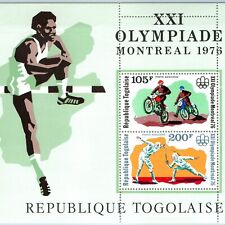 1976 Republique Togolaise Togo Stamp Block 1976 Montreal Olympics Motorcycle 7O picture