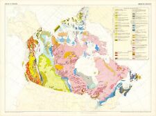 Geological Map of Canada Canadian Geology Antique Decor Poster Print picture