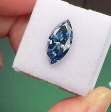2 Ct Certified Natural Marquise Cut Blue Diamond D Grade VVS1 + 1 Gift Free picture