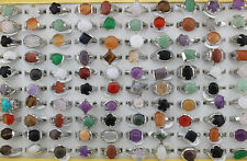 Wholesale Lots 40pcs Mixed Fashion Jewelry Assorted Natural Stone Women Rings picture