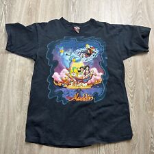 Disney Aladdin Vintage Graphic Black T-Shirt Genie Jasmine Jafar Abu Iago Mens L picture