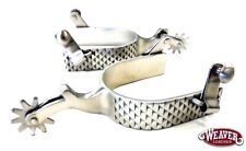 Men's Rasp Spurs Brushed Stainless Steel Heavy Western Cowboy Spurs picture