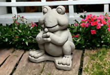 Stone Happy Frog Sculpture Massive Wild Animal Statue Handmade Decoration 12