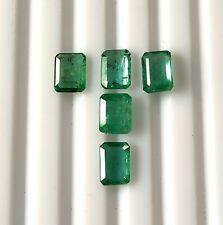7X5 MM Octagon Shape Natural Faceted Zambian Emerald Loose Gemstone 5 Pieces Lot picture