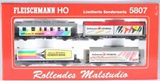 Limited Edition FLEISCHMANN H0 freight cars Rollendes Malstudio #5807 picture