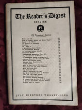 RARE Reader's Digest July 1924 Fritz Kreisler Hilaire Belloc Herbert Hoover  picture