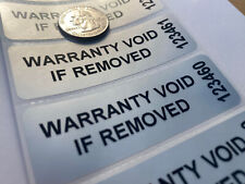 100 WARRANTY VOID IF REMOVED-SERIAL # SECURITY LABELS STICKERS SEALS-3 X 1 INCH picture