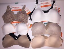 Warner's Bra Wirefree Padded Seamless Cup Invisible Lined TWO 2 TShirt Bras 4011 picture
