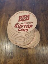 Vintage 1962 Schlitz Beer Softtop Cans Easy Open Round Coasters Cardboard Set 24 picture