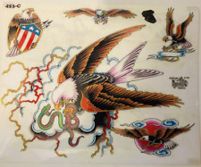 Official Tattoo Brand Flash Art Sheet 453-C Vintage 1995 American Eagles picture