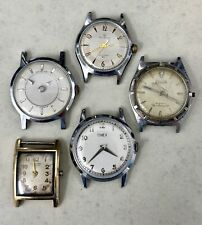 LOT OF FIVE Mens VINTAGE WATCHES For Parts Or Repair - NOT RUNNING  picture