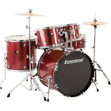 Ludwig Backbeat Complete 5-Piece Drum Set w/Hardware, Cymbals Wine Red Sparkle picture