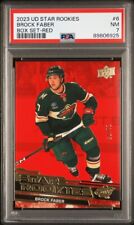 Brock Faber 2023-24 Upper Deck Star Rookies Red Parallel RC Card /75 PSA 7 POP 2 picture