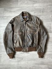 Vintage Schott NYC Brown Leather Bomber Jacket  picture