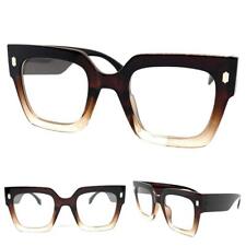 Oversize Vintage Retro Style Clear Lens EYE GLASSES Thick Big Square Brown Frame picture