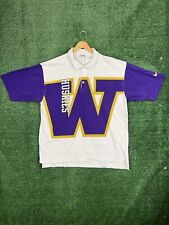 Vintage University of Washington Huskies Nike Polo Shirt Mens 2XL White Purple picture