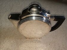 C.1930's-40's Art Deco Silver Plate Tea Pot. Ebony Wood Handle-Bakelite Finial. picture