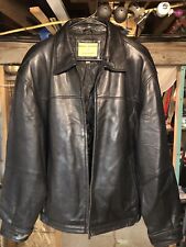 Boston Harbor - Black Leather Jacket - Zip front - Size L picture