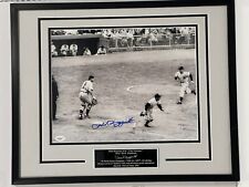 JSA Phil Rizzuto Signed 11 x 14 B & W Photo Framed w/engraved nameplate picture