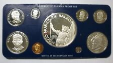 1978 PANAMA - OFFICIAL PROOF SET (9) w/ 3 SILVER CROWNS & COA - 5.7 Oz - RARE picture
