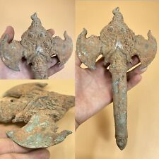 Unique Old  Luristan Bronze Double Axe With Dragon Details Decoration picture