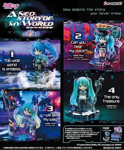 Re-Ment Hatsune Miku A neo story of my world Miniature Figure Set BOX of 4 Packs