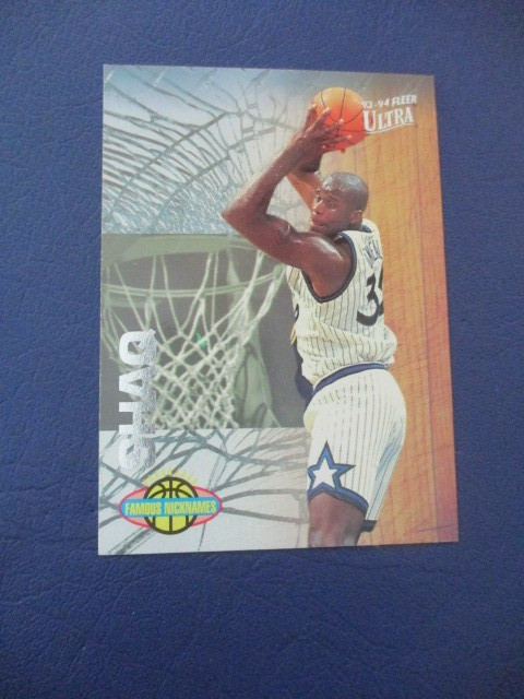 1993-94 Fleer Ultra Famous Nicknames Shaquille O'Neal SHAQ Magic 13 1993-94 Fleer Ultra Famous Nicknames Shaquille O'Neal SHAQ Magic 13