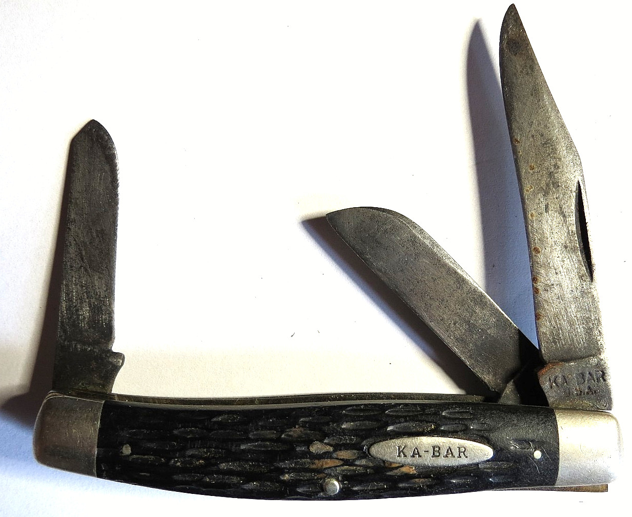 VTG 1940'S KA-BAR USA 3-BLADES FOLDING POCKET KNIFE 4 VTG 1940'S KA-BAR USA 3-BLADES FOLDING POCKET KNIFE 4