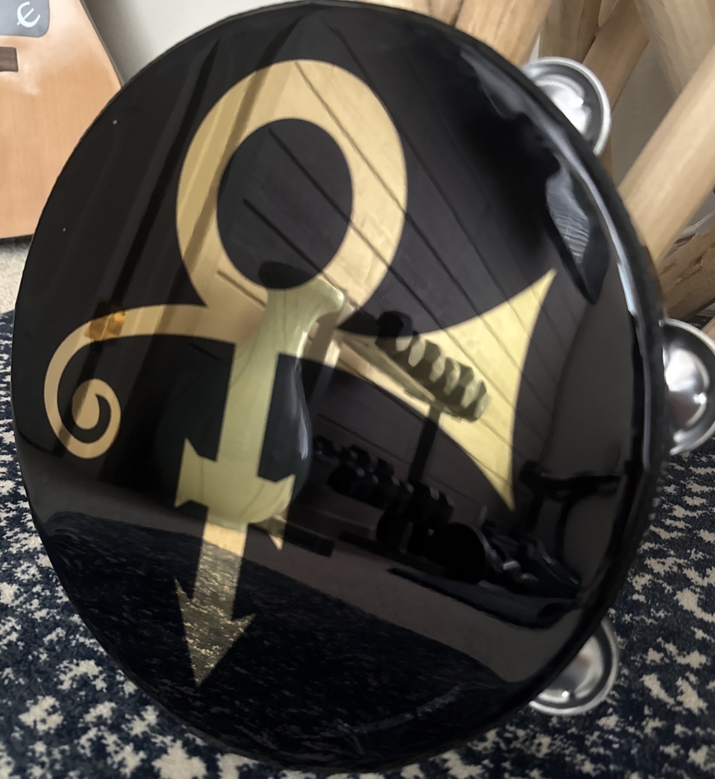 Remo 10” Black & Gold artist formerly Prince Symbol Tambourine 2018 Paisley Park Remo 10” Black & Gold artist formerly Prince Symbol Tambourine 2018 Paisley Park