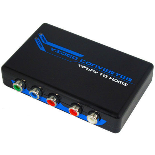 Component Video & L/R RCA Stereo Audio to HDMI Converter Adapter - DVD PS3 Xbox