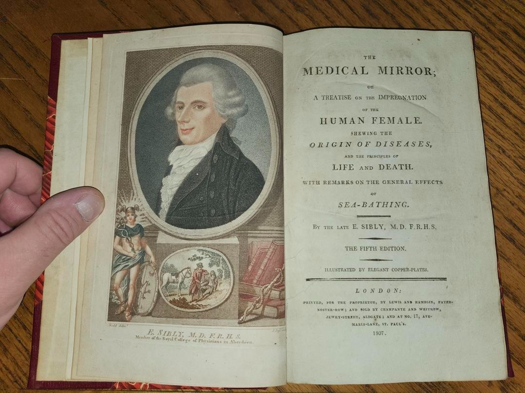 RARE 1807 E.SIBLY book MEDICAL MIRROR Treatise on Impregnation of Human Female